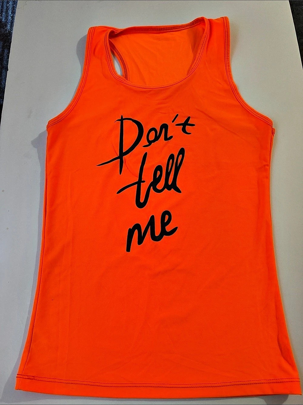 Hot Orange Graphic Tank Top